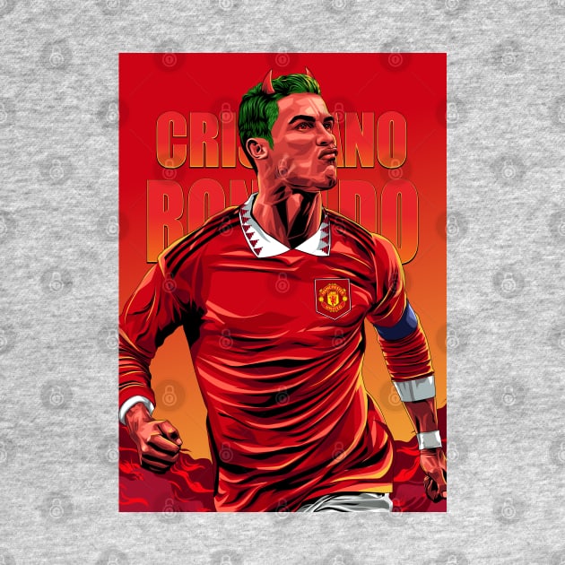 Crimson Fury: Illustrating Cristiano Ronaldo as the Red Devil by Futbol Art